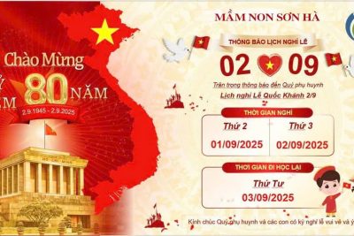 Thông báo lịch nghỉ lễ 2/9/2025