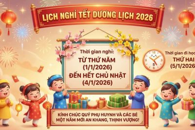 📢 THÔNG BÁO NGHỈ TẾT DƯƠNG LỊCH 2026 📢